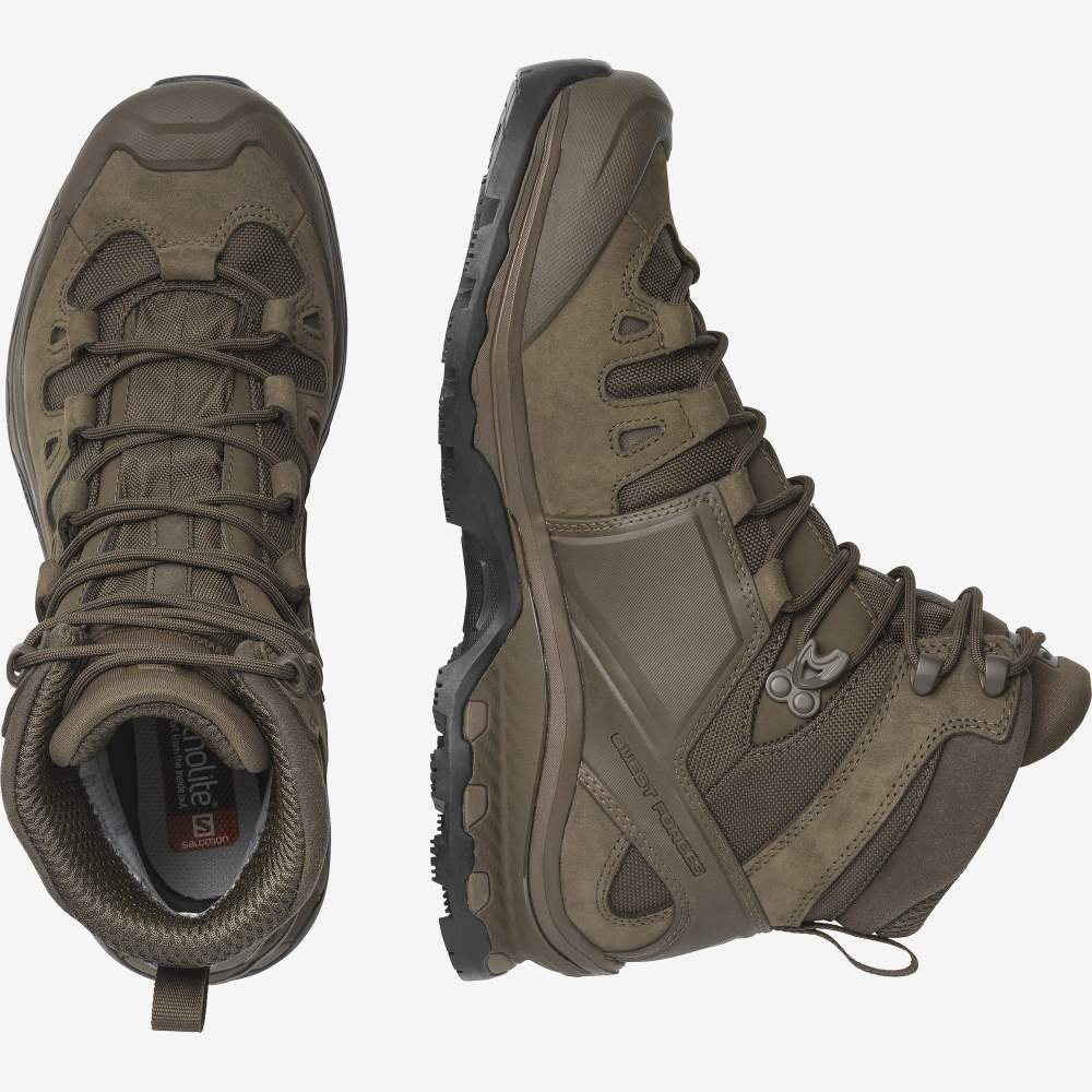 Brown Salomon Quest 4d Gore-Tex Forces 2 Men's Trail Running Shoes | 170368OBW