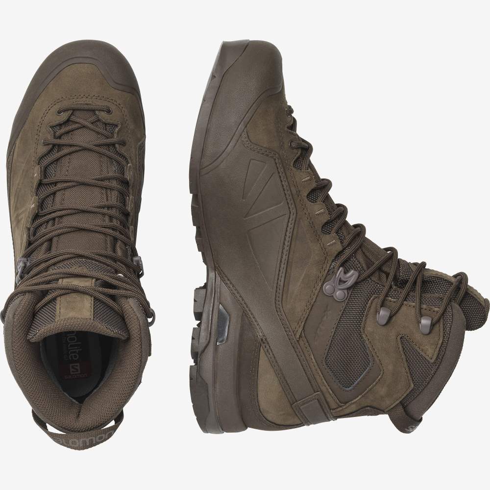Brown Salomon X Alp Gore-Tex Forces Men's Trail Running Shoes | 936405URL