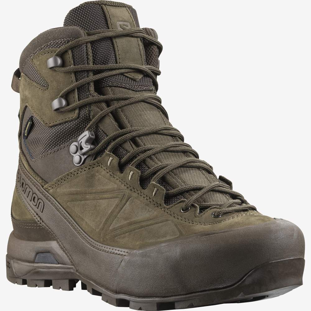 Brown Salomon X Alp Gore-Tex Forces Men's Trail Running Shoes | 936405URL