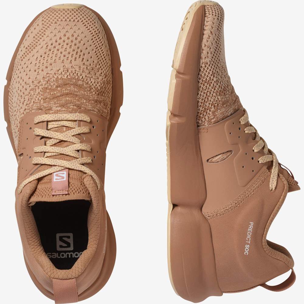 Cream Salomon Predict Soc W Women's Running Shoes | 658471JQF