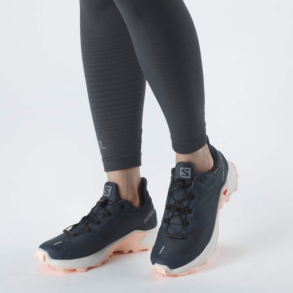 Dark Blue Salomon Supercross 3 Gore-Tex Women's Trail Running Shoes | 370164CTD
