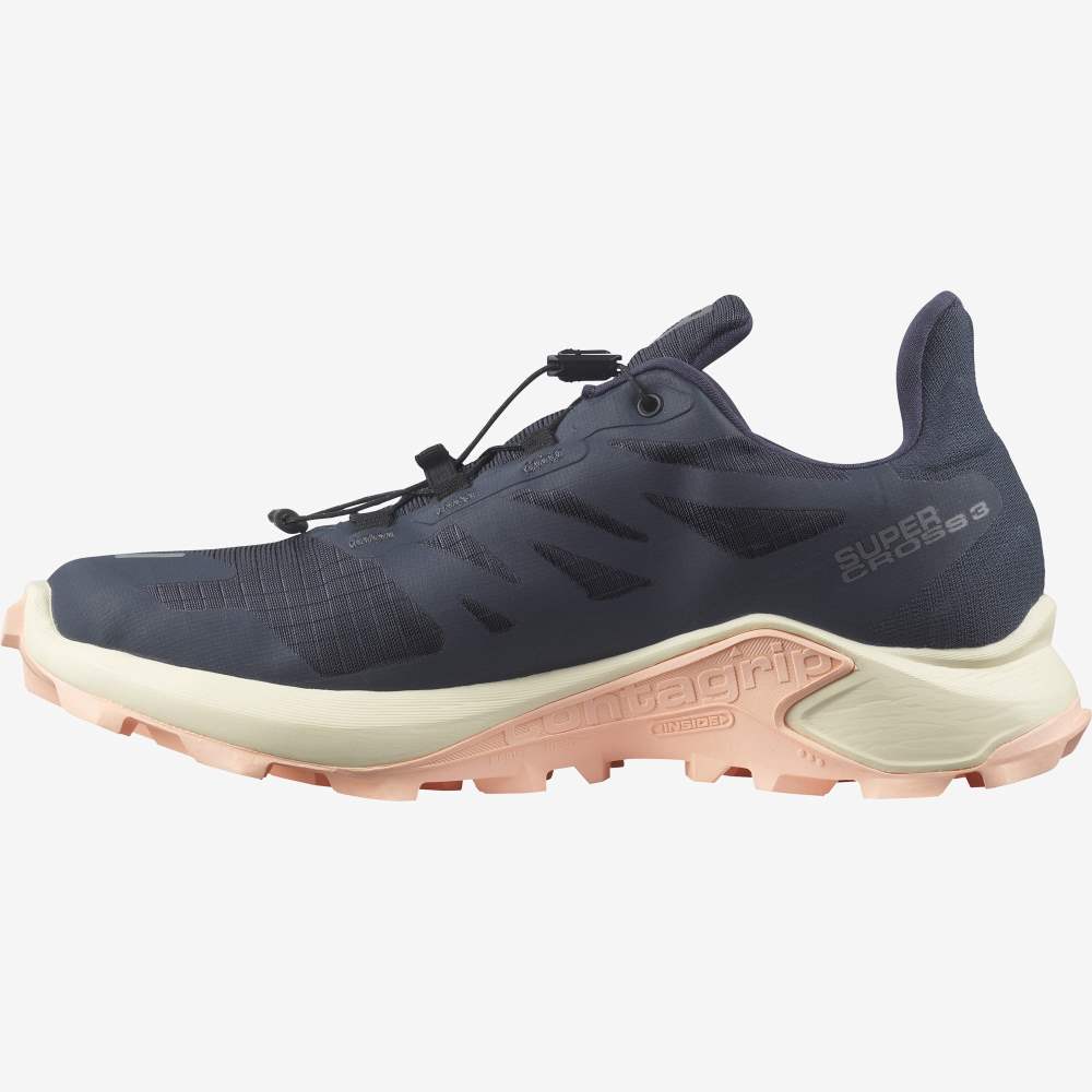 Dark Blue Salomon Supercross 3 Gore-Tex Women's Trail Running Shoes | 370164CTD