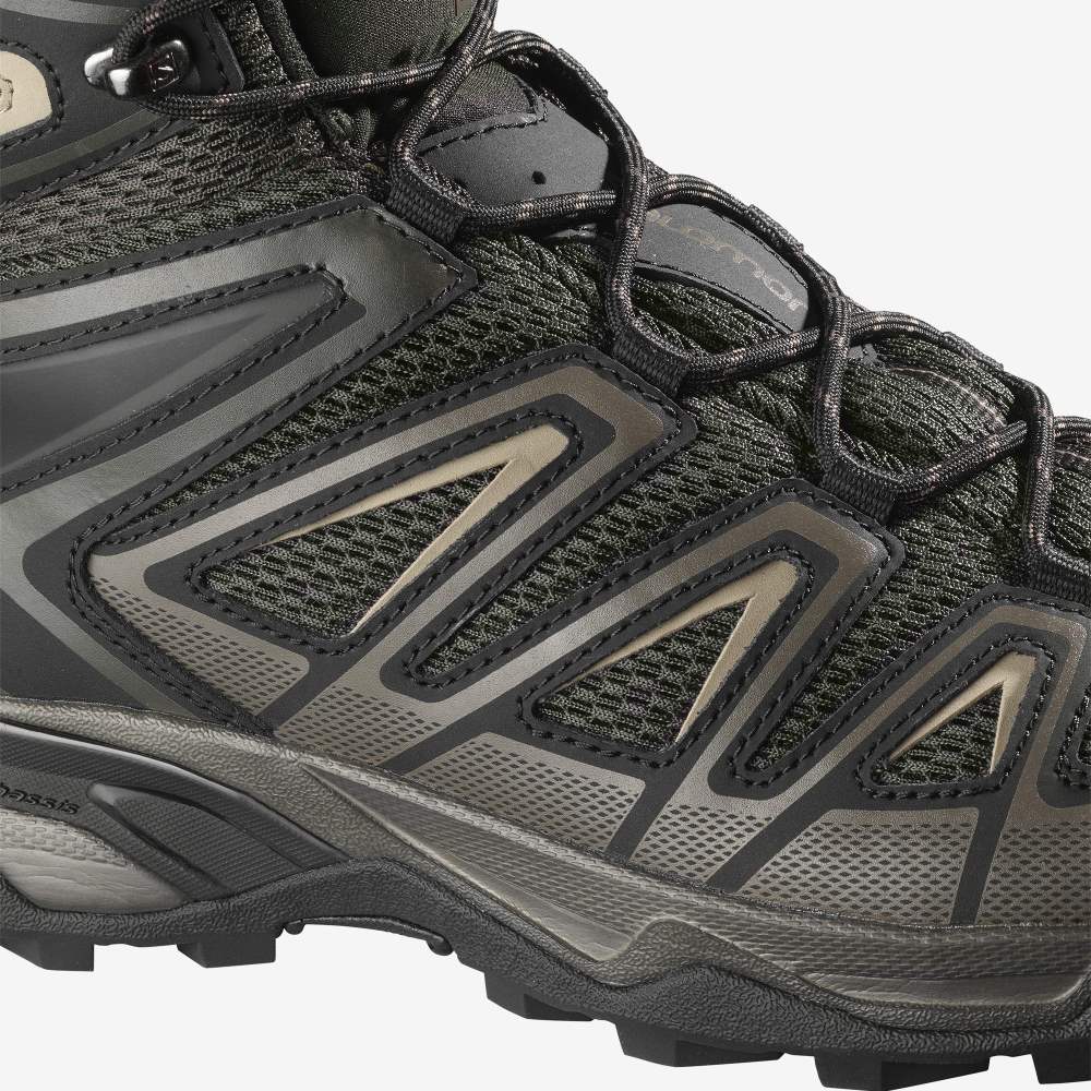 Dark Grey Salomon X Ultra Mid 3 Aero Men's Hiking Shoes | 291640NVS