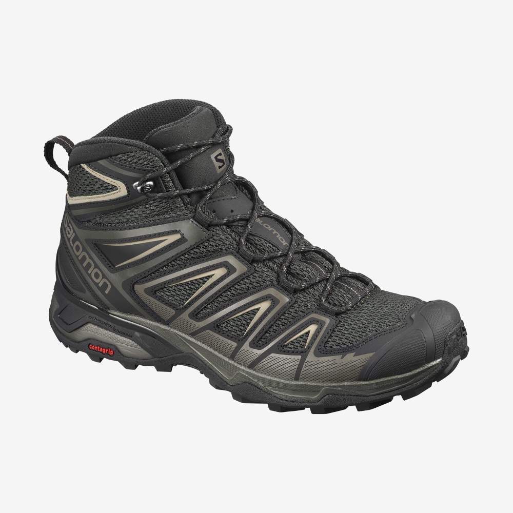Dark Grey Salomon X Ultra Mid 3 Aero Men\'s Hiking Shoes | 291640NVS