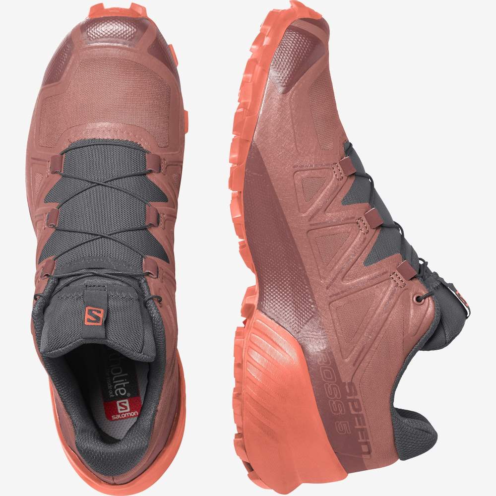 Dark Red Salomon Speedcross 5 Women's Trail Running Shoes | 397618YJD