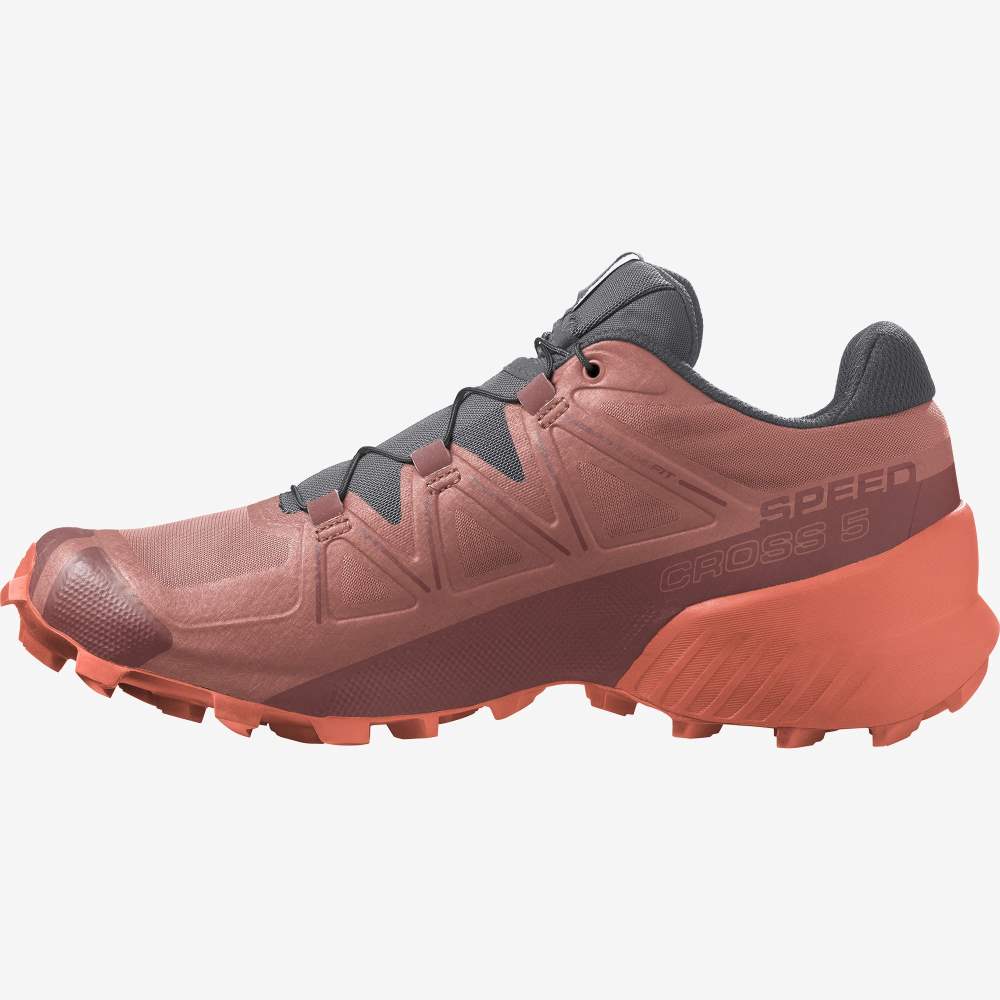 Dark Red Salomon Speedcross 5 Women's Trail Running Shoes | 397618YJD