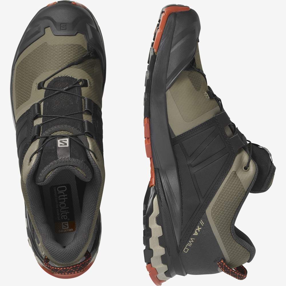 Dark Red Salomon Xa Wild Men's Hiking Shoes | 512083INU