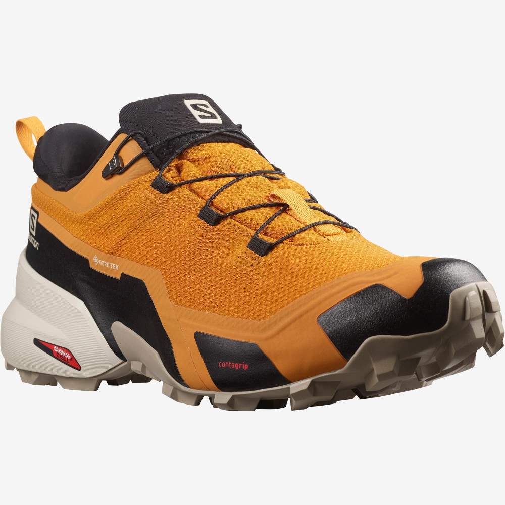 Gold Salomon Cross Hike Gore-Tex Men's Hiking Shoes | 106347UFE