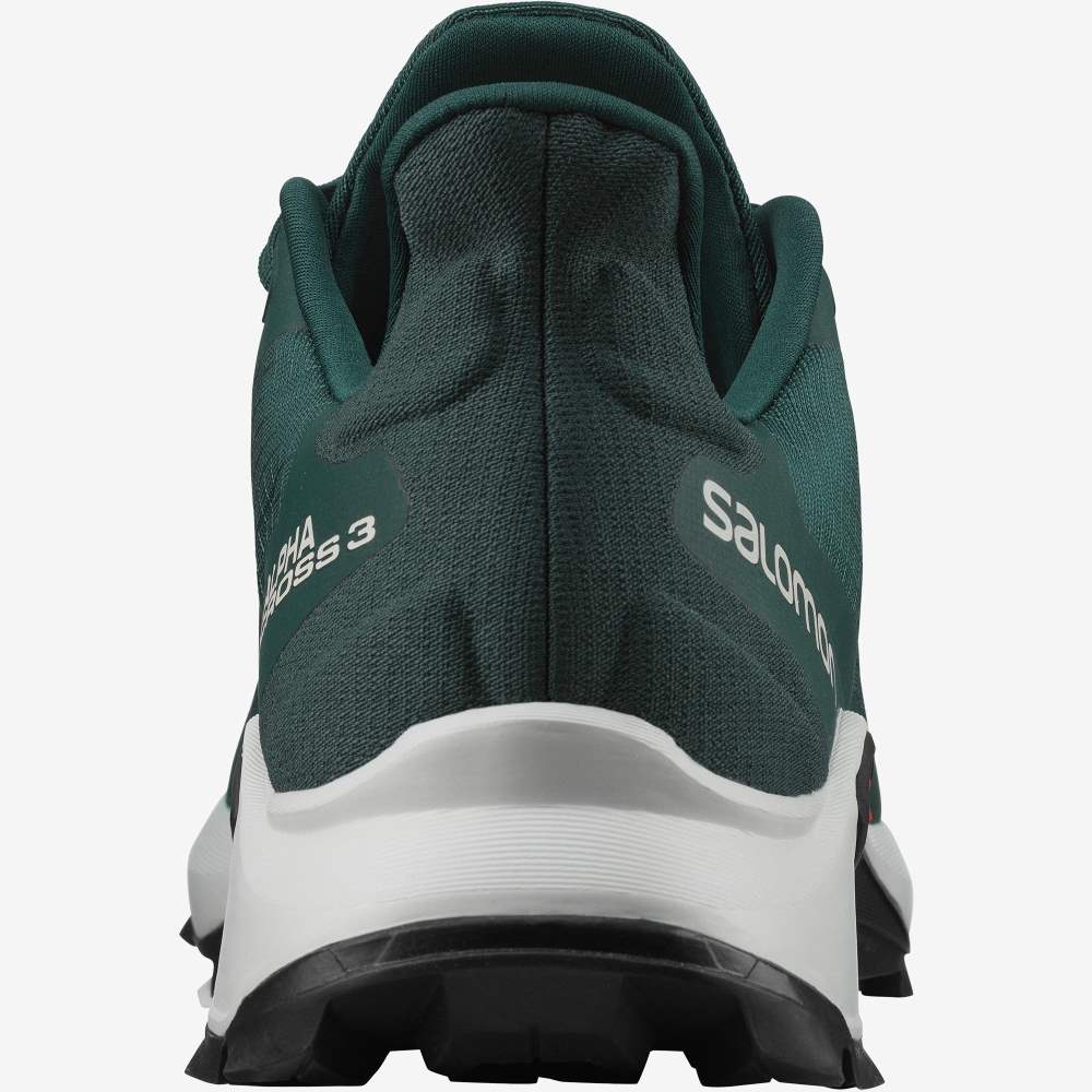 Green Black Salomon Alphacross 3 Men's Trail Running Shoes | 241079VTH