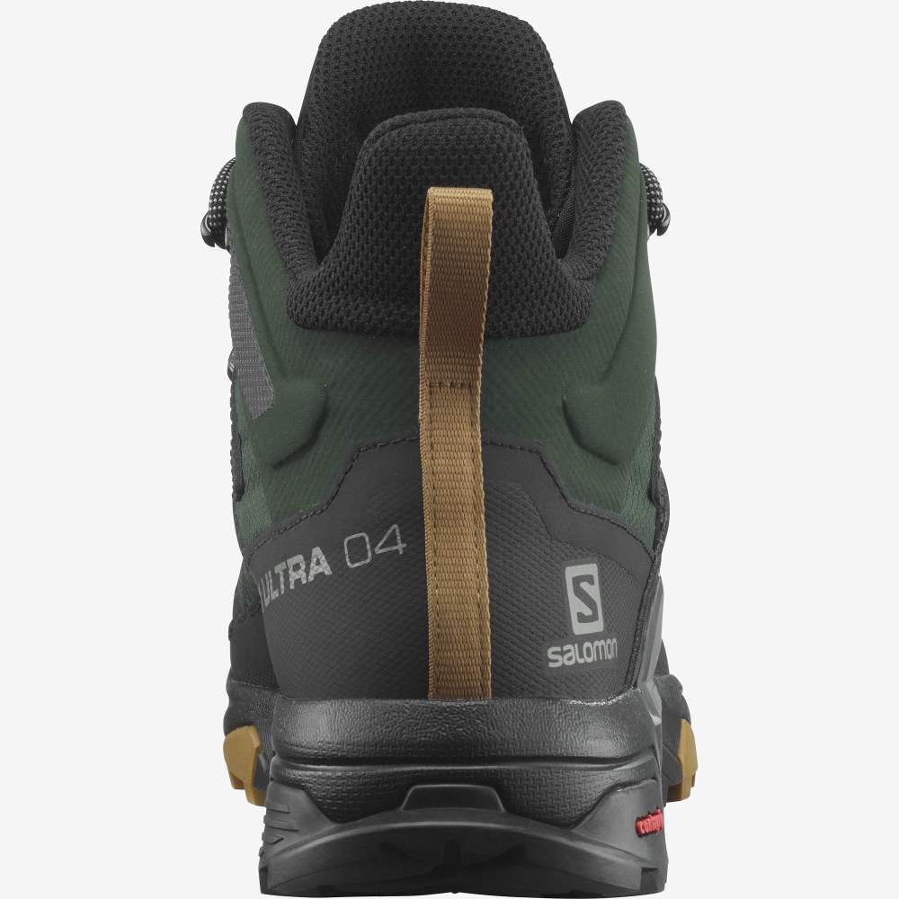 Green Black Salomon X Ultra 4 Mid Gore-Tex Men's Hiking Shoes | 390284YAT