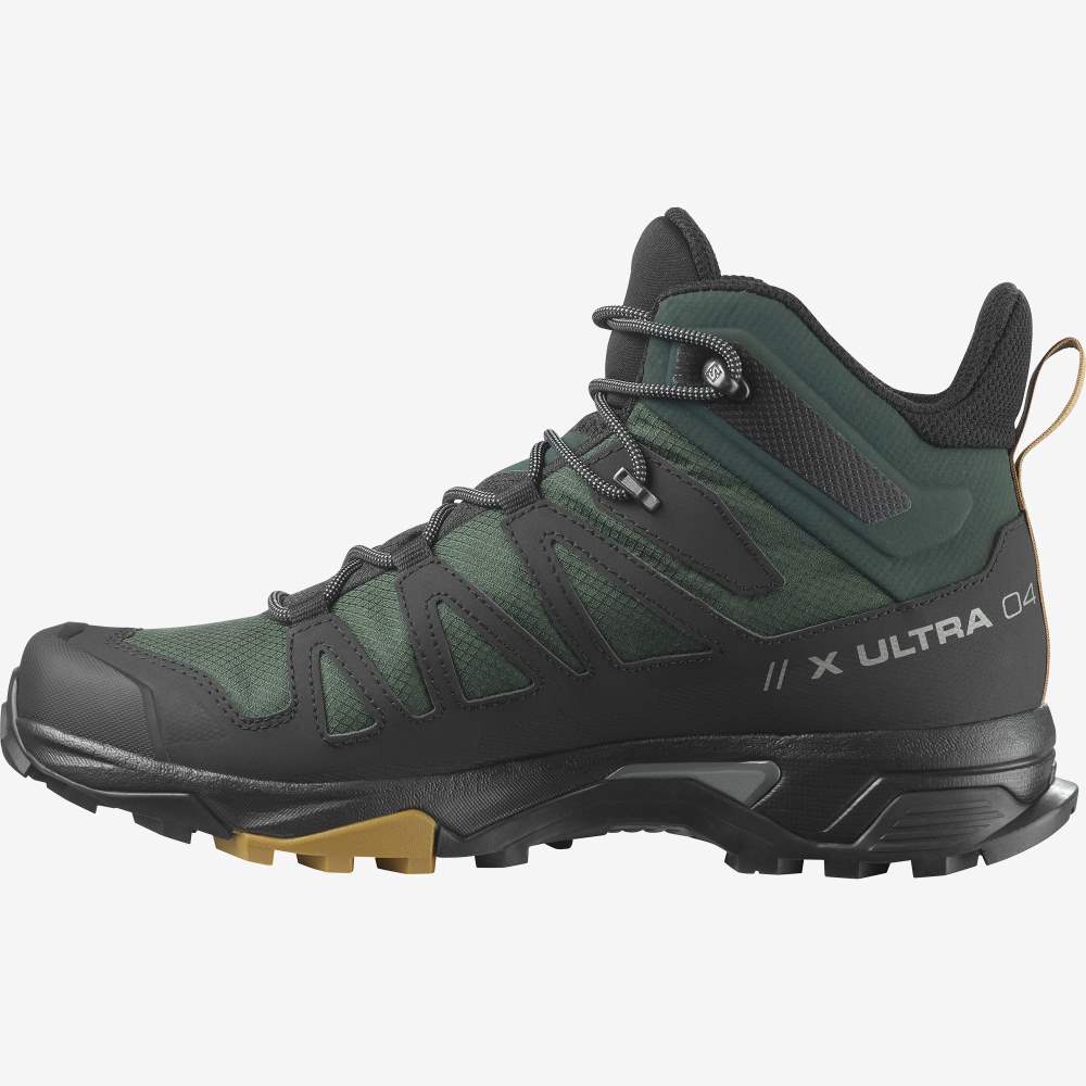 Green Black Salomon X Ultra 4 Mid Gore-Tex Men's Hiking Shoes | 390284YAT