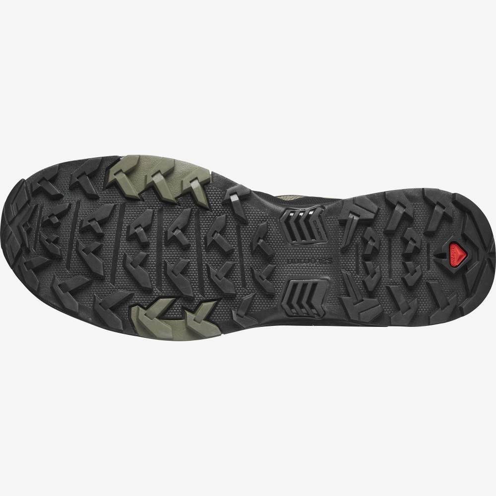 Green Black Salomon X Ultra 4 Wide Gore-Tex Men's Hiking Shoes | 153682FCX