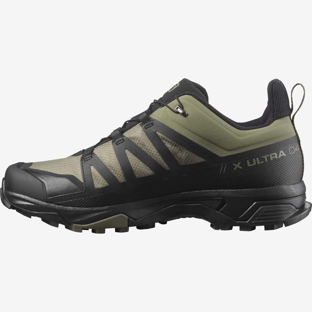 Green Black Salomon X Ultra 4 Wide Gore-Tex Men's Hiking Shoes | 153682FCX