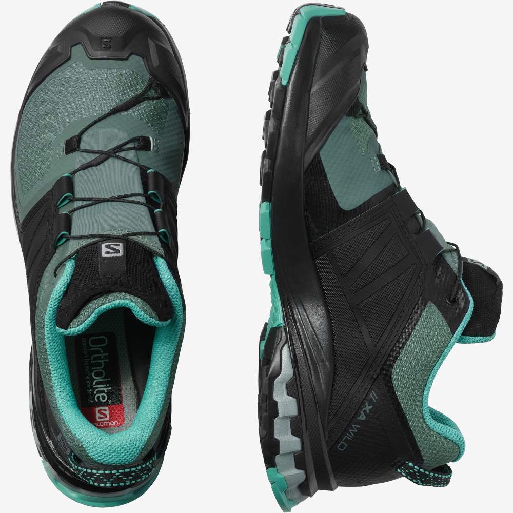 Green Black Salomon Xa Wild Gore-Tex Women's Hiking Shoes | 657024VEF