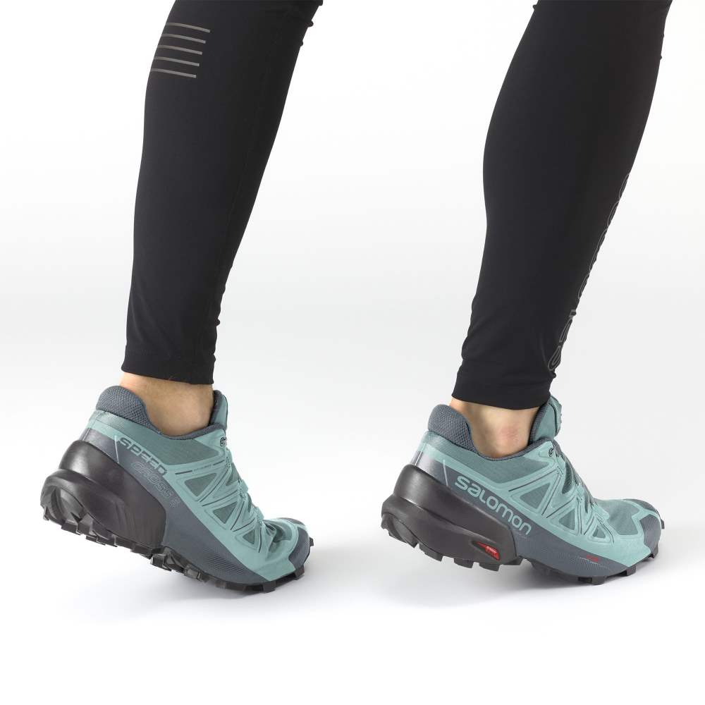 Green Grey Salomon Speedcross 5 Women's Trail Running Shoes | 654312AGR