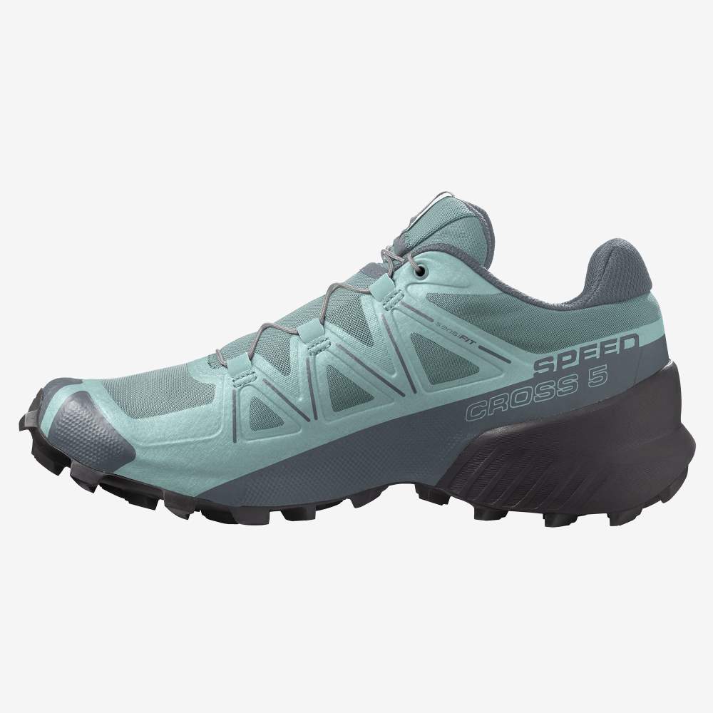 Green Grey Salomon Speedcross 5 Women's Trail Running Shoes | 654312AGR