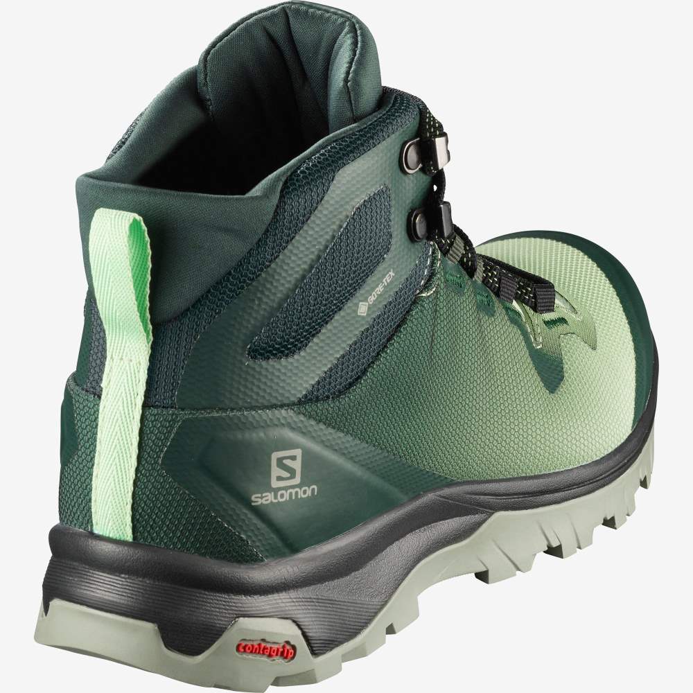 Green Grey Salomon Vaya Mid Gore-Tex Women's Hiking Shoes | 918342LWP