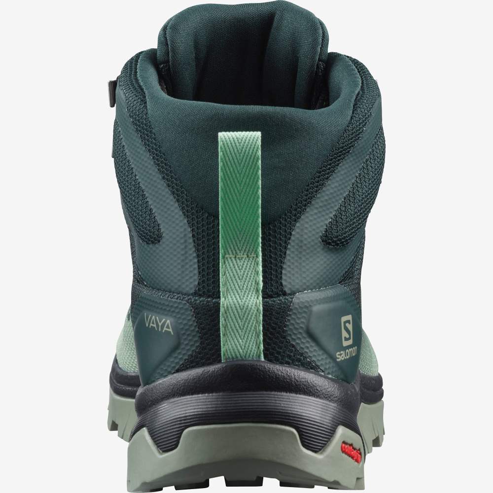 Green Grey Salomon Vaya Mid Gore-Tex Women's Hiking Shoes | 918342LWP