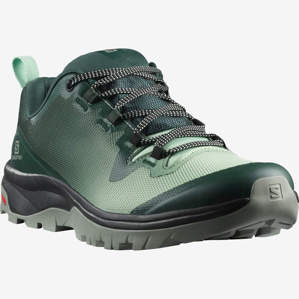Green Grey Salomon Vaya Women's Hiking Shoes | 582903DZL