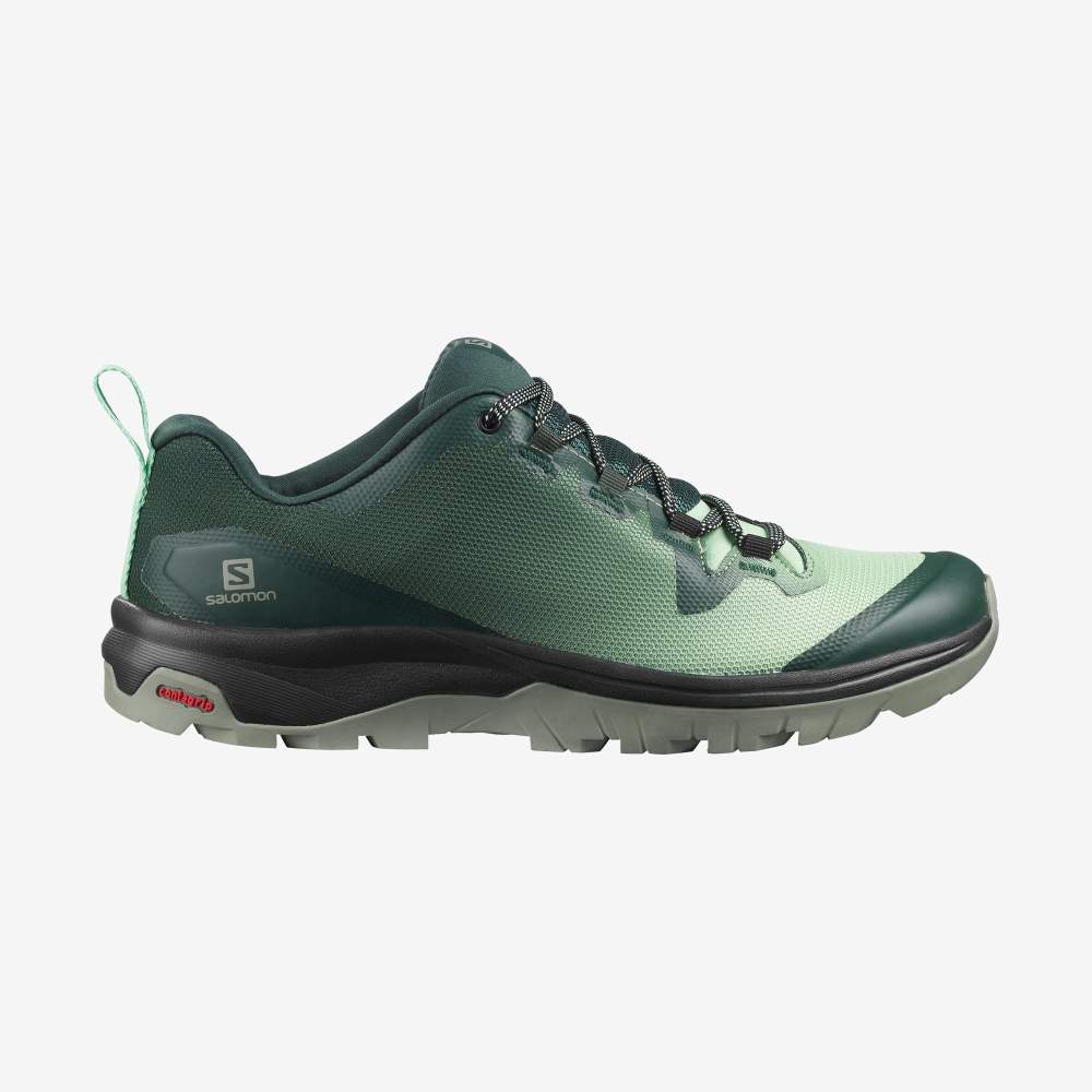 Green Grey Salomon Vaya Women\'s Hiking Shoes | 582903DZL