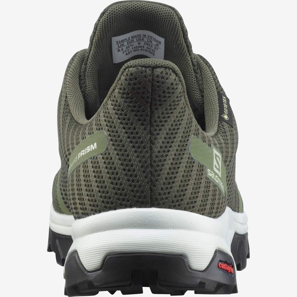 Green Olive Salomon Outbound Prism Gore-Tex Men's Hiking Shoes | 129478ZSP