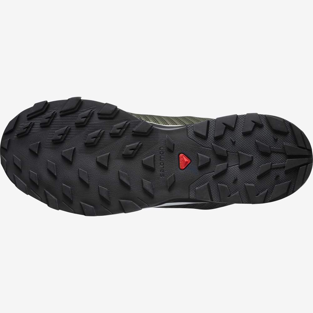 Green Olive Salomon Outbound Prism Gore-Tex Men's Hiking Shoes | 129478ZSP