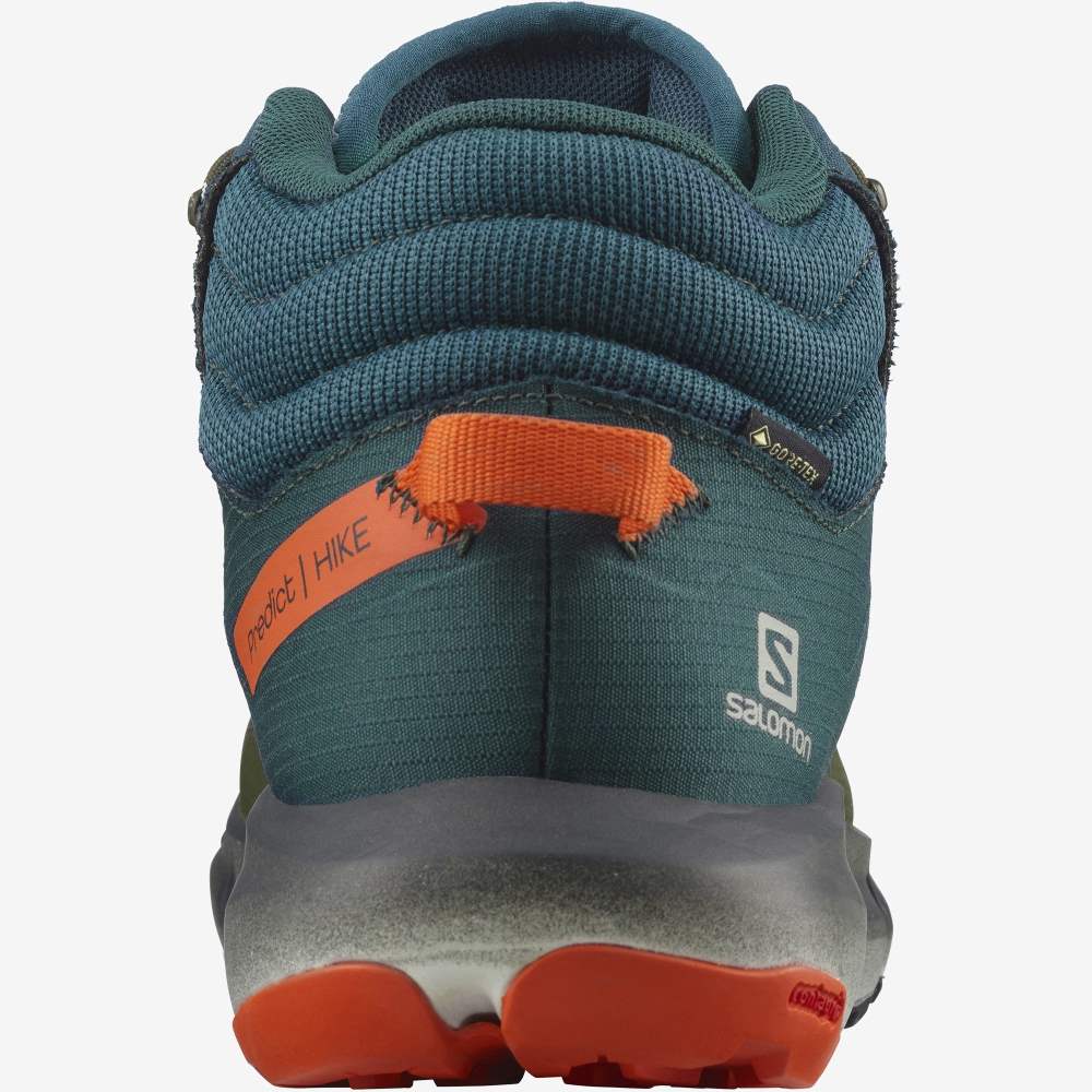 Green Orange Salomon Predict Hike Mid Gore-Tex Men's Hiking Shoes | 518970DPG