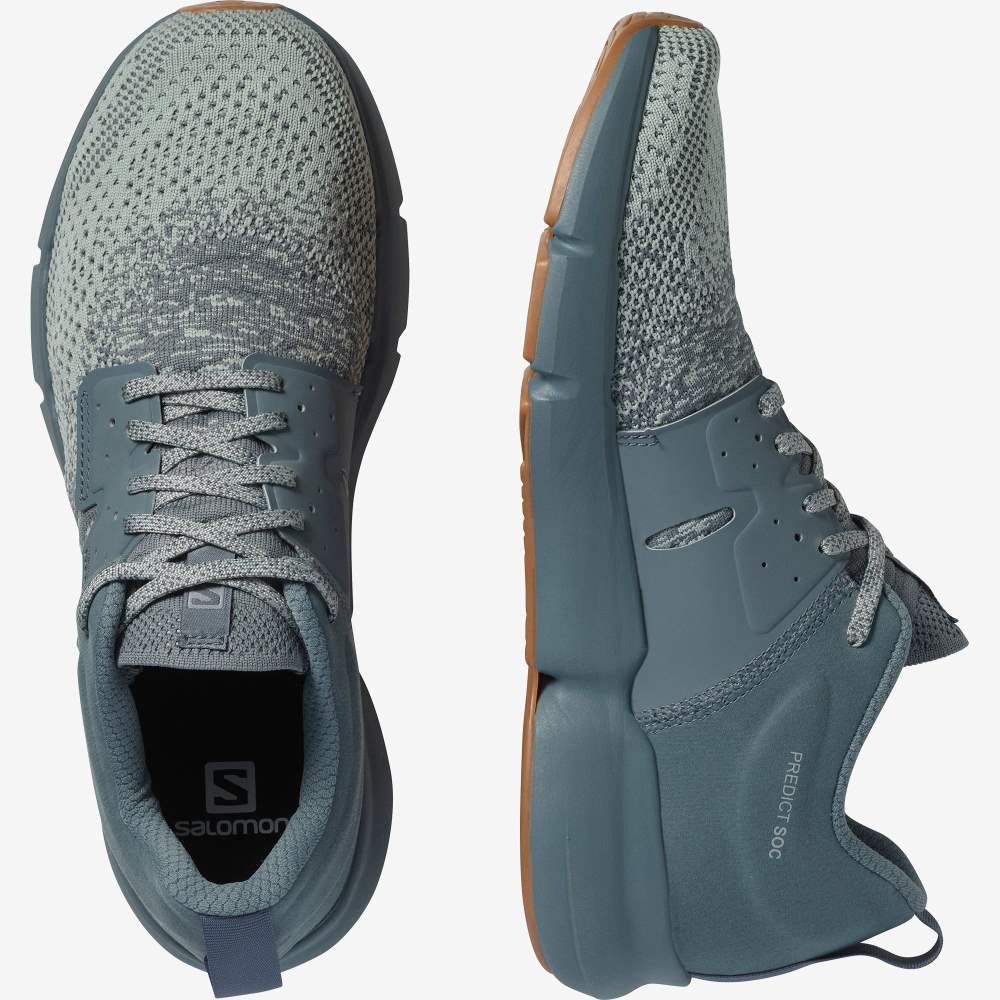Green Salomon Predict Soc Men's Running Shoes | 841329UFR