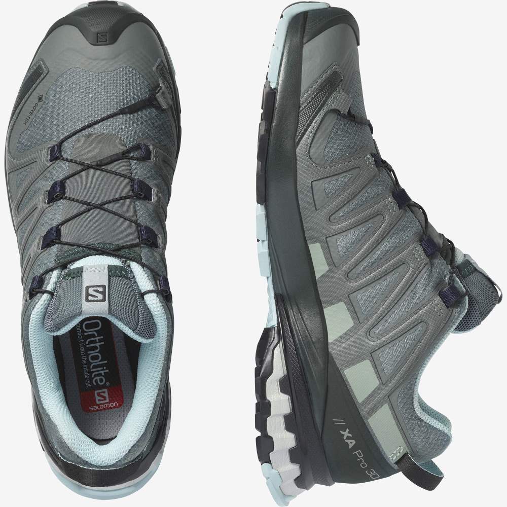 Green Turquoise Salomon Xa Pro 3d V8 Gore-Tex Women's Hiking Shoes | 218974EJW