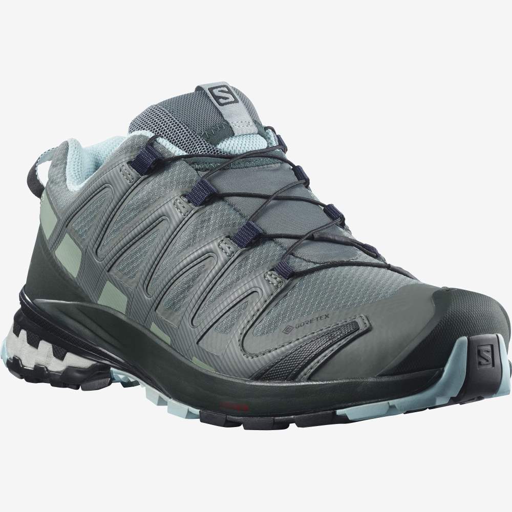 Green Turquoise Salomon Xa Pro 3d V8 Gore-Tex Women's Hiking Shoes | 218974EJW