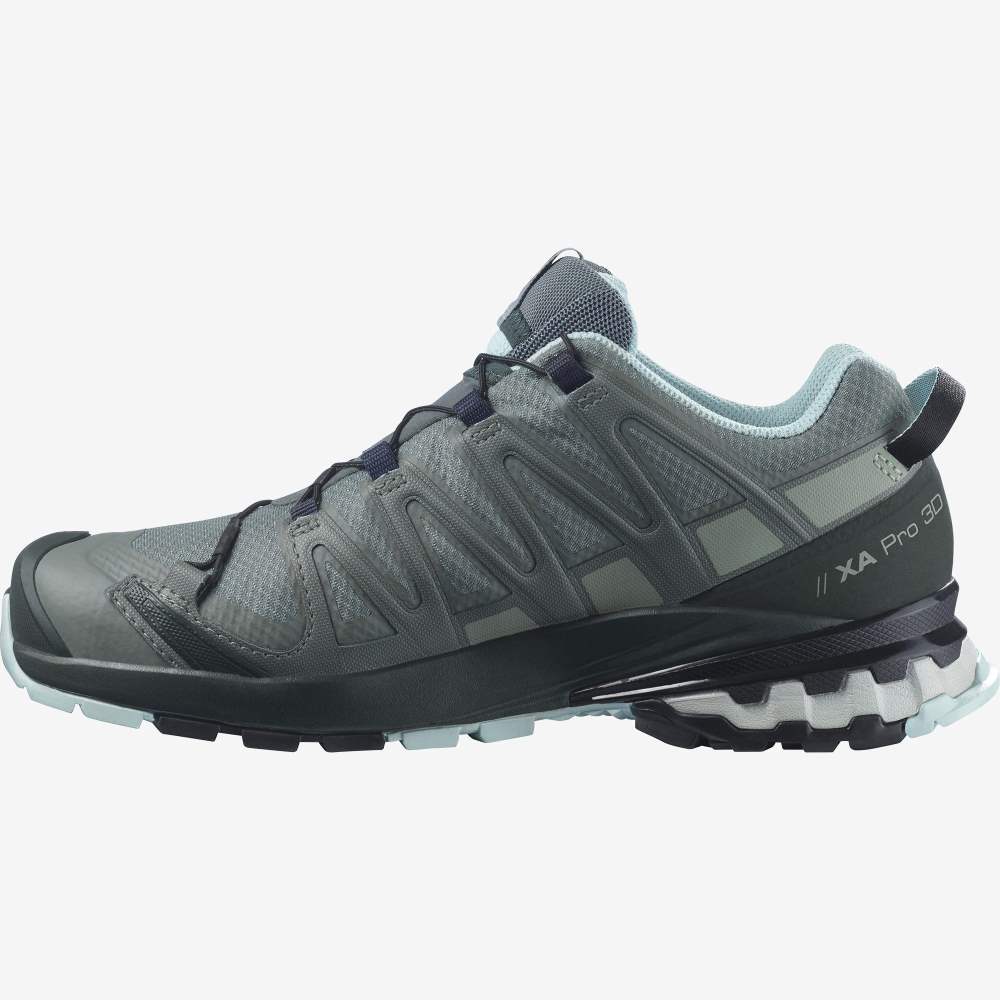 Green Turquoise Salomon Xa Pro 3d V8 Gore-Tex Women's Hiking Shoes | 218974EJW