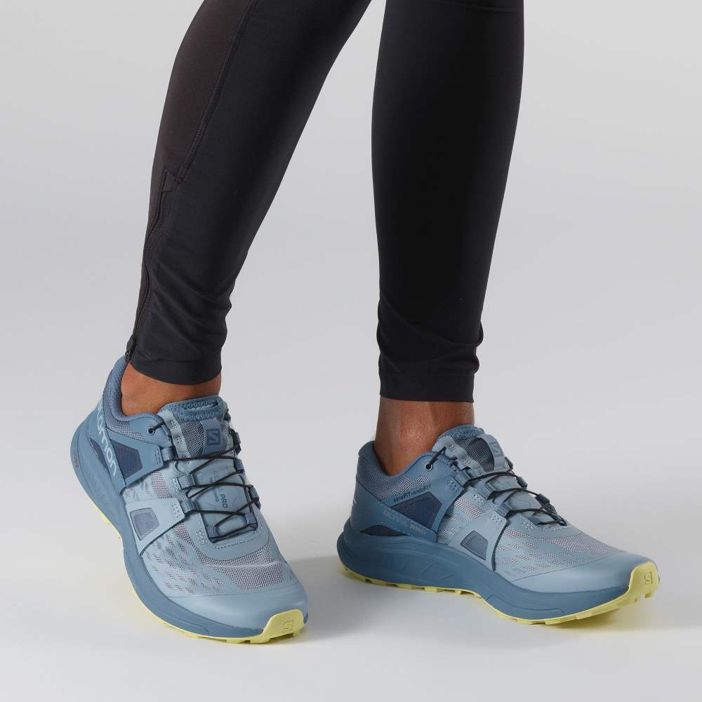 Grey Blue Salomon Ultra W /PRO Women's Trail Running Shoes | 480962TSG