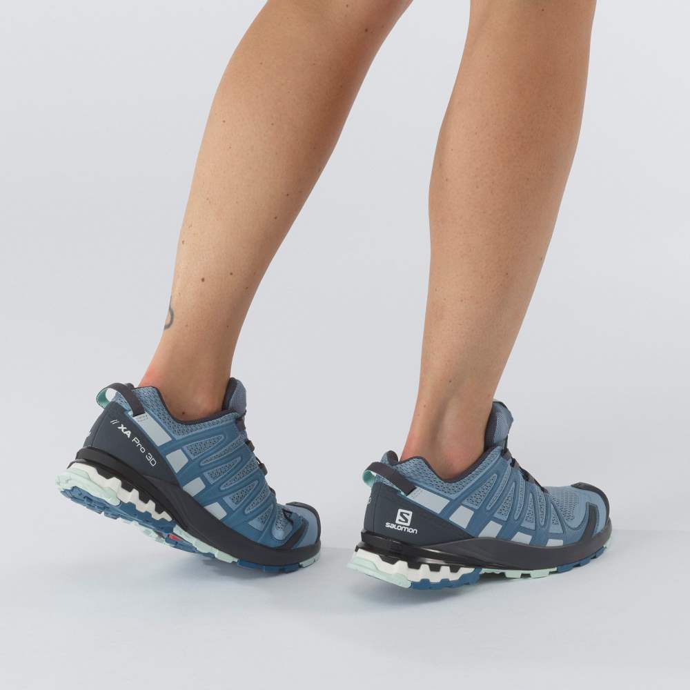 Grey Blue Salomon Xa Pro 3d V8 Women's Hiking Shoes | 023971YZO