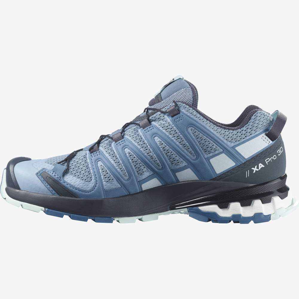 Grey Blue Salomon Xa Pro 3d V8 Women's Hiking Shoes | 023971YZO