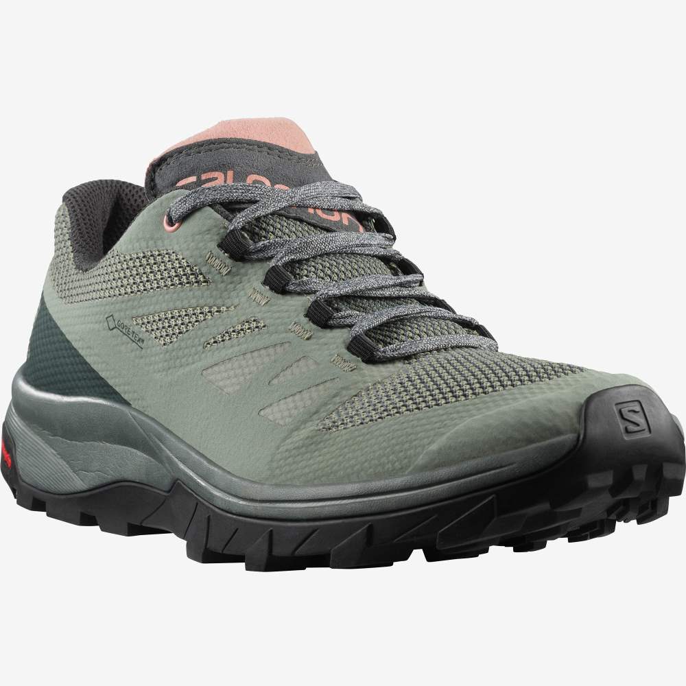 Grey Coral Salomon Outline Gore-Tex Women's Hiking Shoes | 482653AWJ