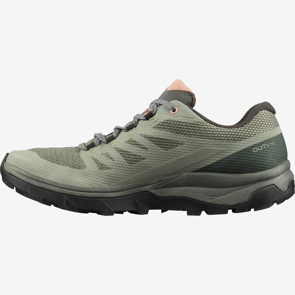Grey Coral Salomon Outline Gore-Tex Women's Hiking Shoes | 482653AWJ