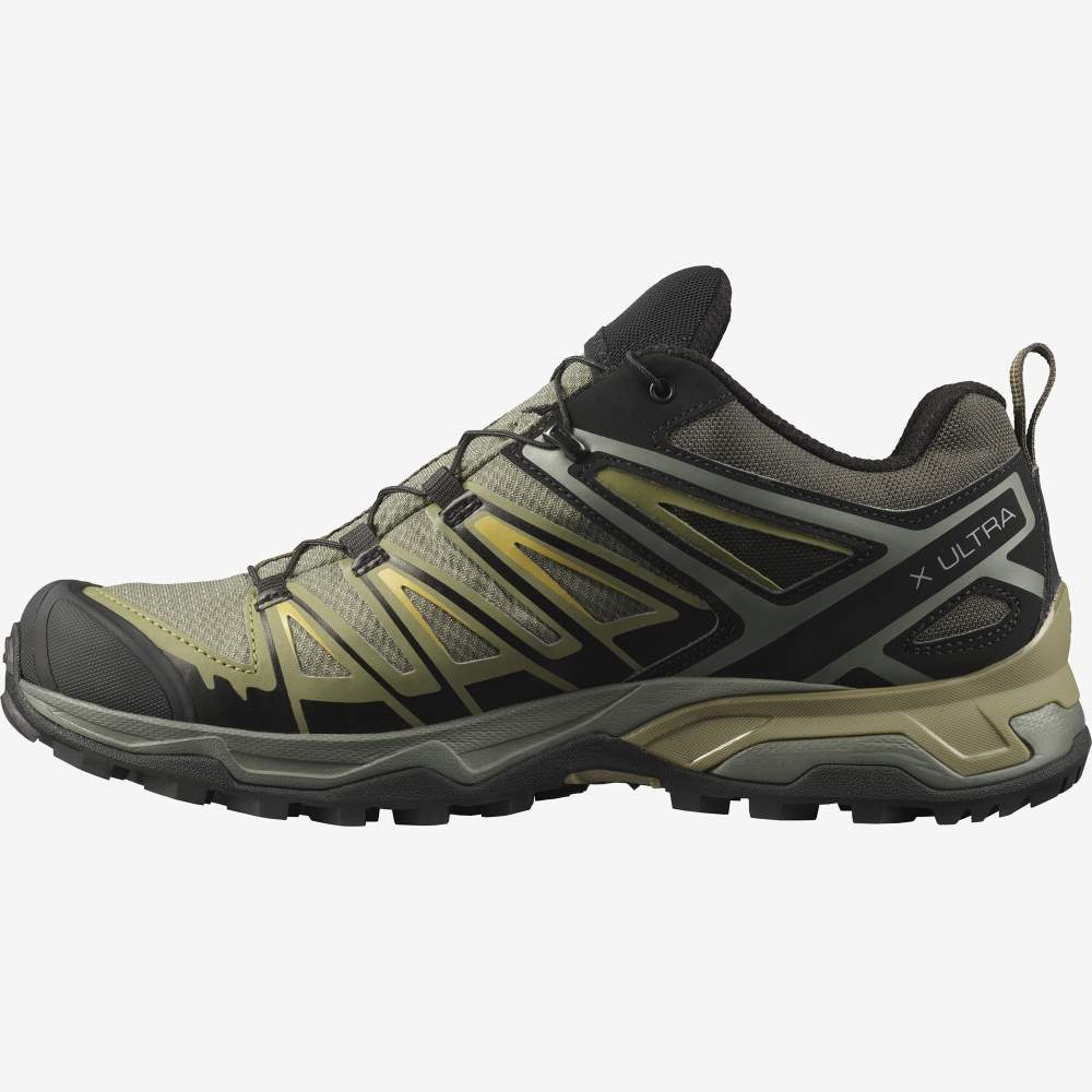 Grey Green Salomon X Ultra 3 Gore-Tex Men's Hiking Shoes | 358972WRO
