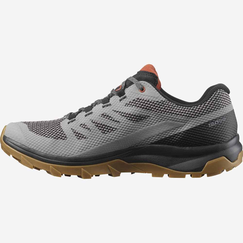 Grey Salomon Outline Gore-Tex Men's Hiking Shoes | 108927HFL