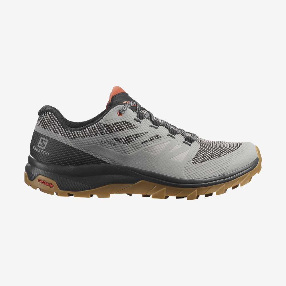 Grey Salomon Outline Gore-Tex Men\'s Hiking Shoes | 108927HFL