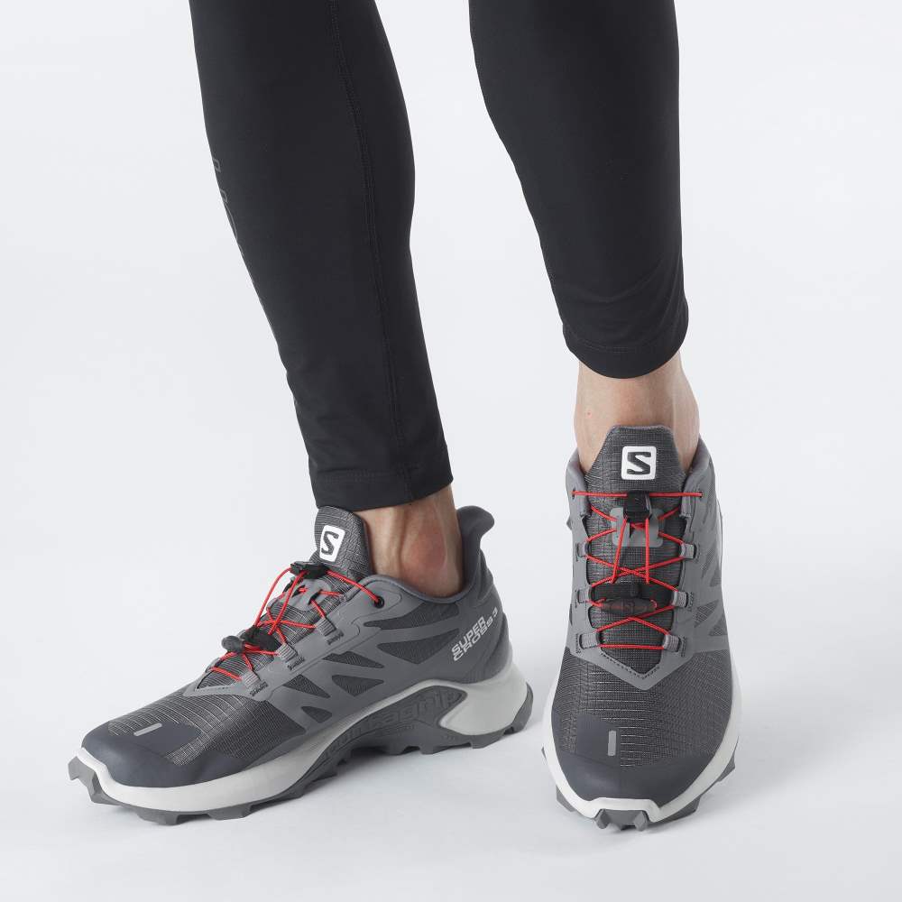 Grey Salomon Supercross 3 Men's Trail Running Shoes | 170536GFM