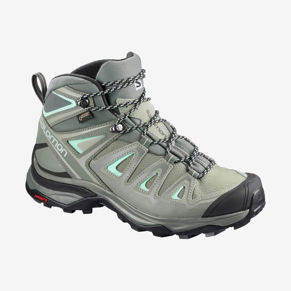 Grey Salomon X Ultra 3 Mid Gore-Tex Women\'s Hiking Shoes | 237581CGN