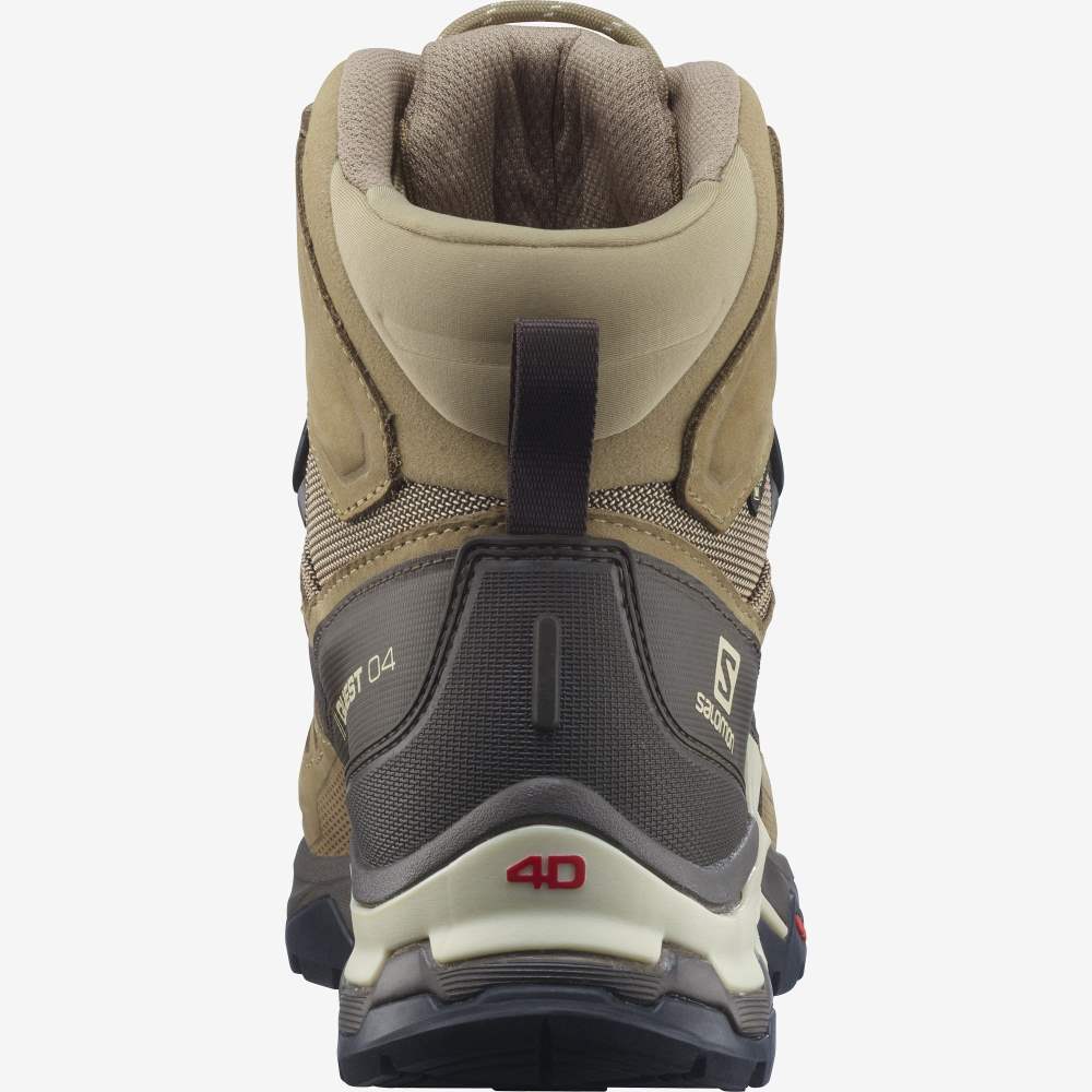 Khaki Salomon Quest 4 Gore-Tex Men's Hiking Shoes | 953412MSB