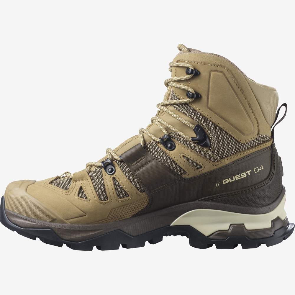 Khaki Salomon Quest 4 Gore-Tex Men's Hiking Shoes | 953412MSB