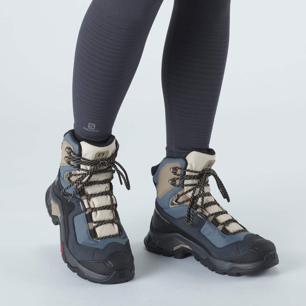 Light Blue Salomon Quest Element Gore-Tex Women's Hiking Shoes | 873694YXP