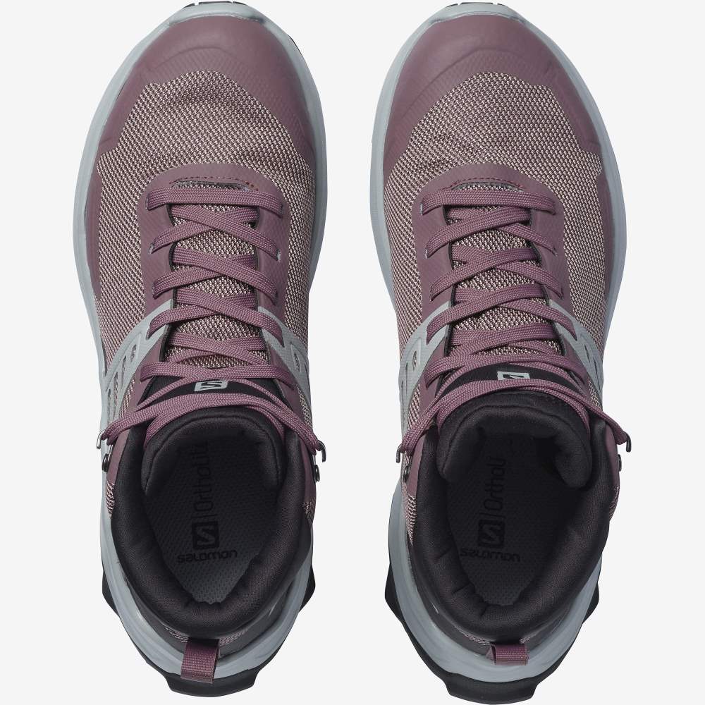 Light Coral Salomon X Raise Mid Gore-Tex Women's Hiking Shoes | 021634WFG