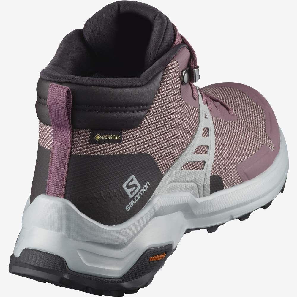 Light Coral Salomon X Raise Mid Gore-Tex Women's Hiking Shoes | 021634WFG