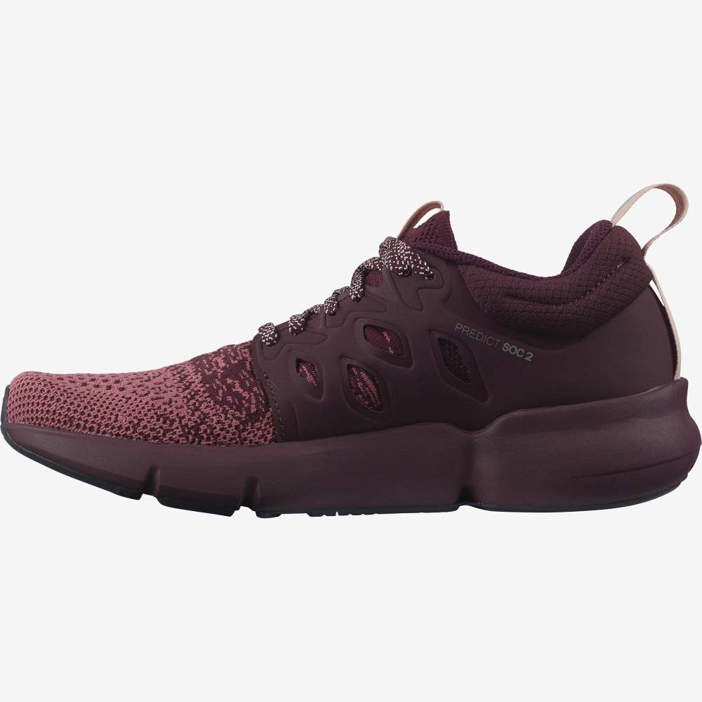 Maroon Salomon Predict Soc 2 Women's Running Shoes | 879564FLK