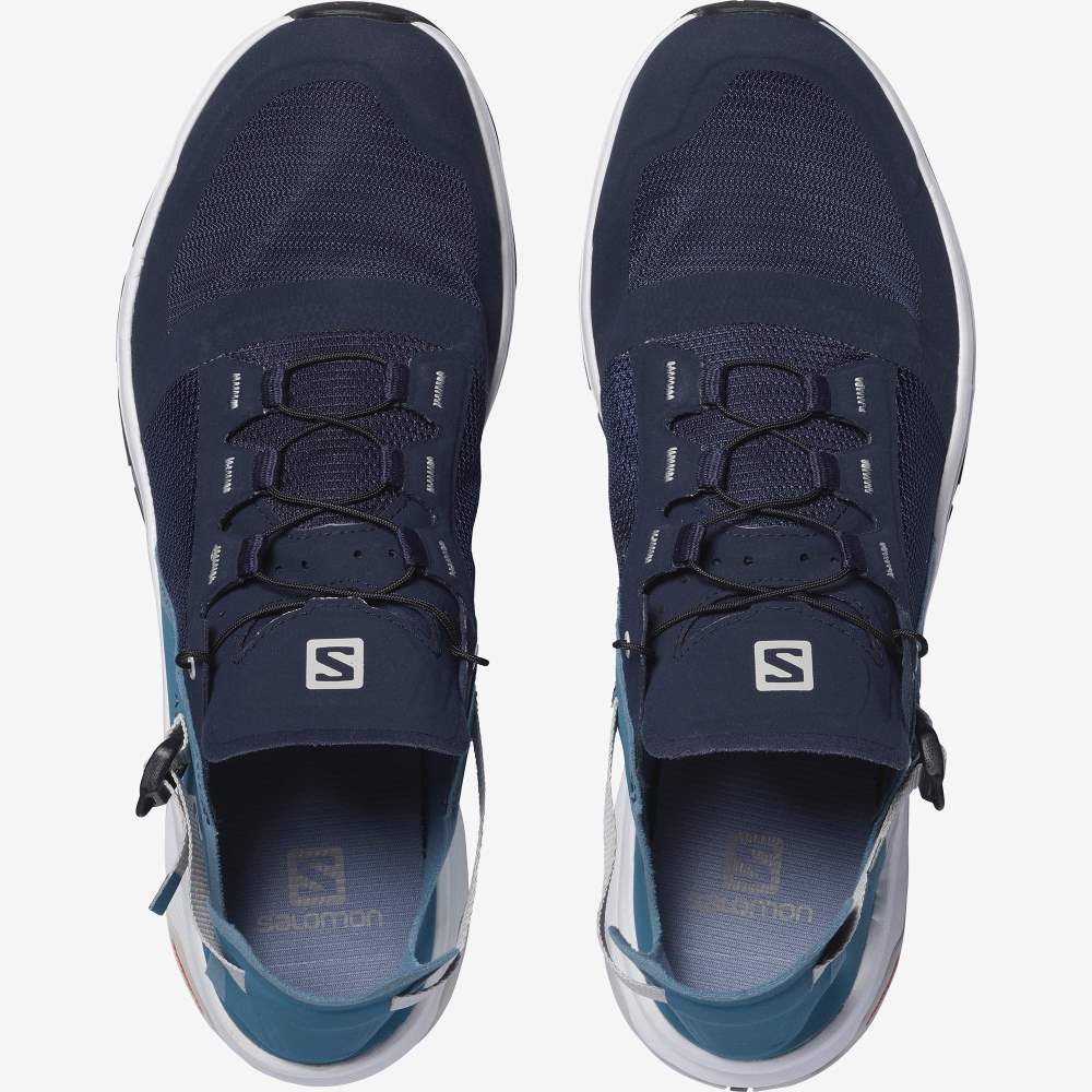 Navy Blue Grey Salomon Tech Amphib 4 Men's Water Shoes | 783910TWI