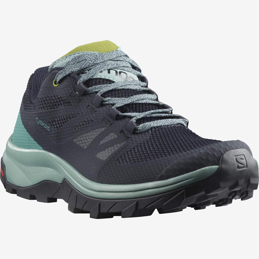 Navy Camo Salomon Outline Gore-Tex Women's Hiking Shoes | 569174CZN