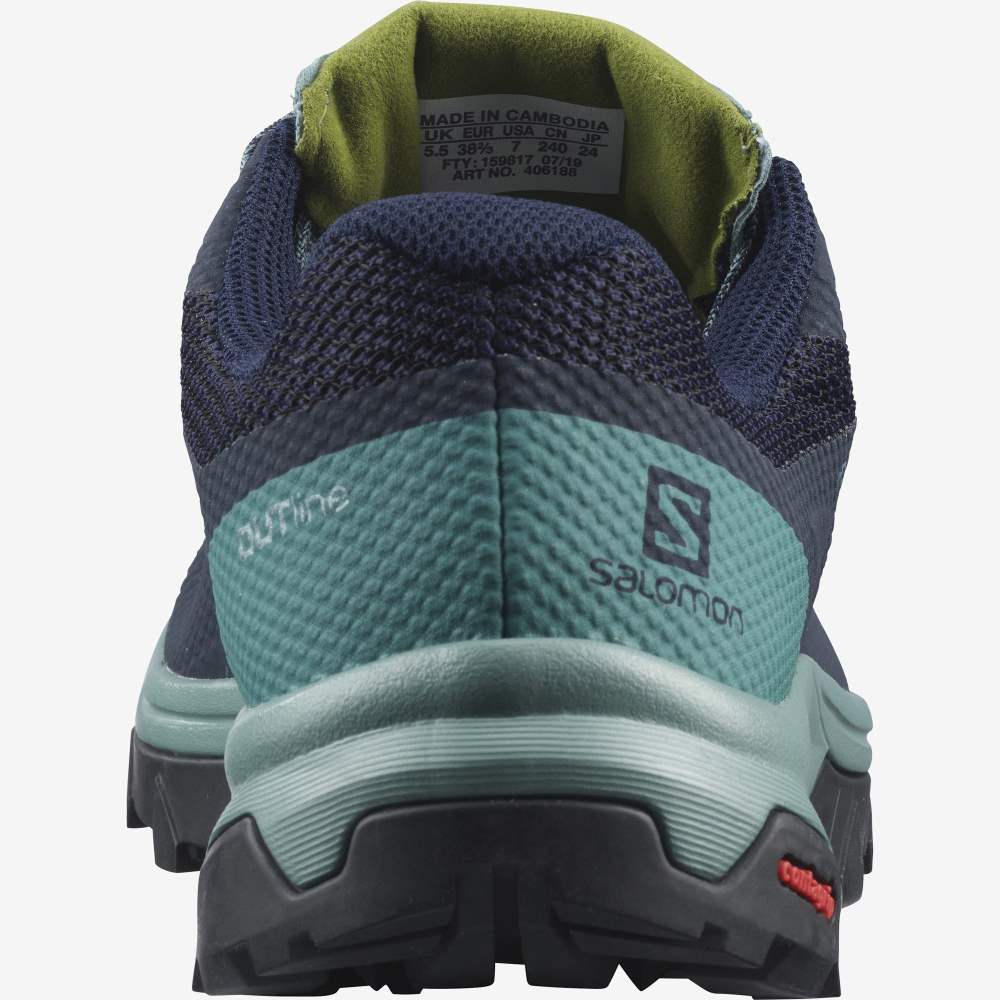 Navy Camo Salomon Outline Gore-Tex Women's Hiking Shoes | 569174CZN